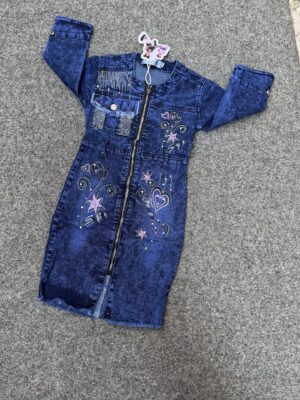 GIRLS JEAN GOWN #LYQ243 ( 4 pcs )