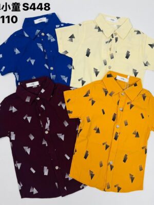 BOYS STRETCHY SHIRT S448 ( 4 PCS )