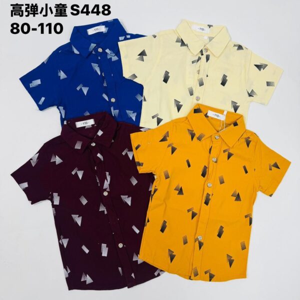 BOYS STRETCHY SHIRT S448 ( 4 PCS )