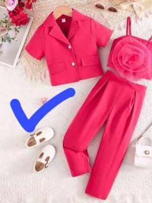 GIRLS PINK 3 PIECES SET ( 5 SETS )