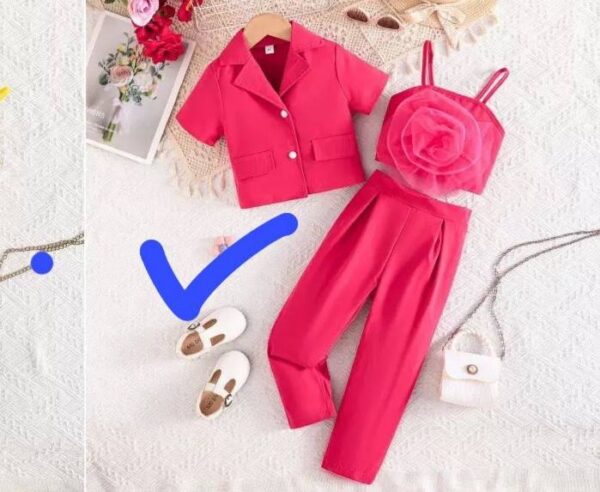 GIRLS PINK 3 PIECES SET ( 5 SETS )