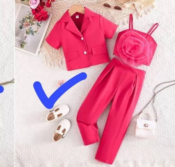 GIRLS PINK 3 PIECES SET ( 5 SETS )