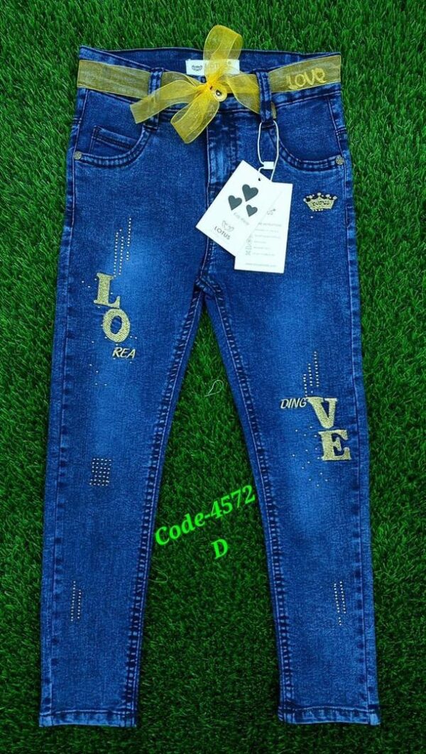 RIBBON LOVE GIRLS JEAN ( 6 PCS)