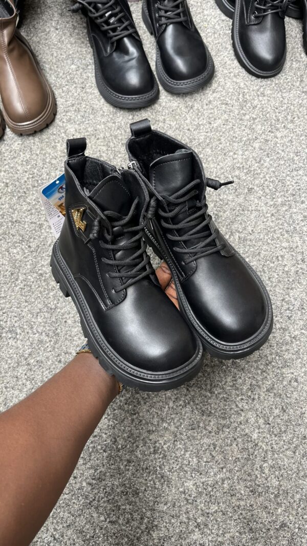 #BLACK KIDDIES SCHOOL BOOTS