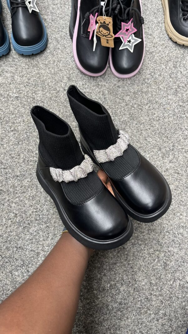 #BLACK KIDDIES SCHOOL BOOTS