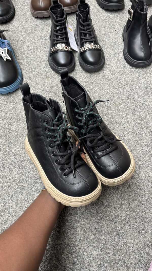 #BLACK KIDDIES SCHOOL BOOTS